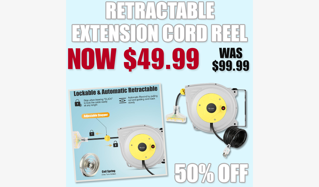 Retractable Extension Cord Reel Only $49.99 Shipped on Amazon (Regularly $99.99)