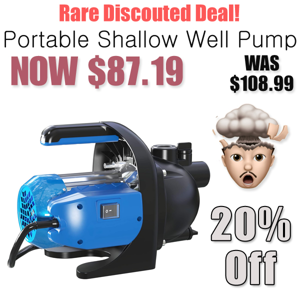 Portable Shallow Well Pump Only $87.19 Shipped on Amazon (Regularly $108.99)