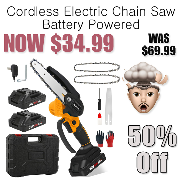 Cordless Electric Chain Saw Battery Powered Only $34.99 Shipped on Amazon (Regularly $69.99)