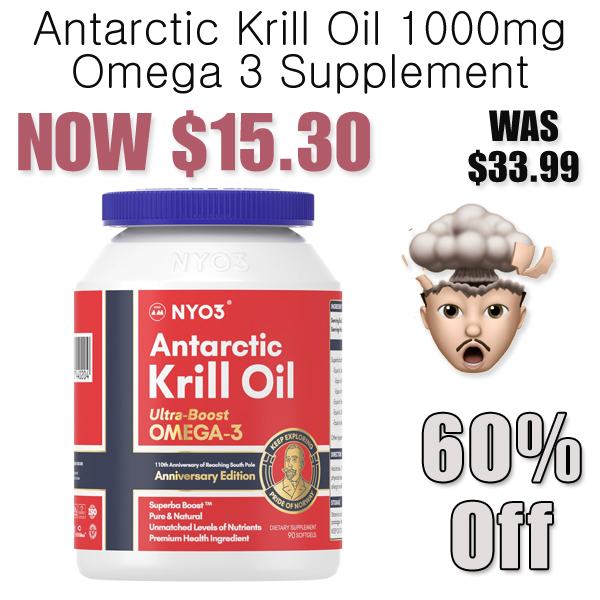 Antarctic Krill Oil 1000mg Omega 3 Supplement Just $15.30 on Amazon (Reg. $33.99)