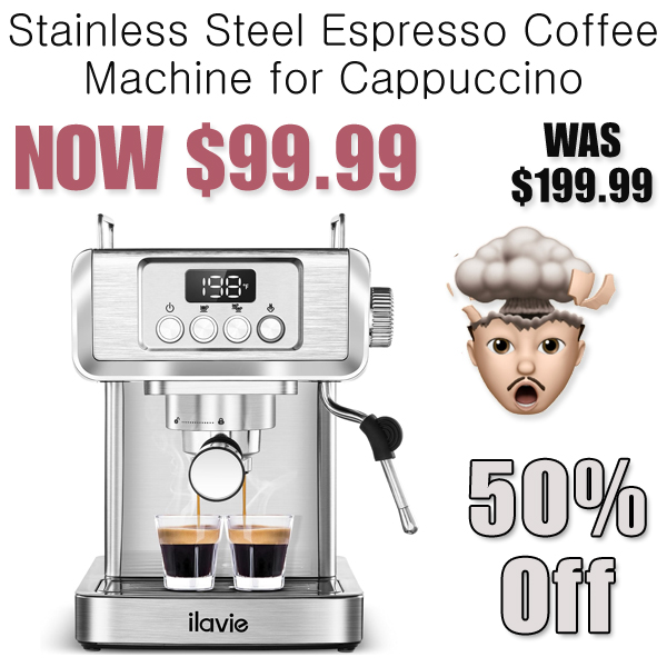 Stainless Steel Espresso Coffee Machine for Cappuccino Only $99.99 Shipped on Amazon (Regularly $199.99)