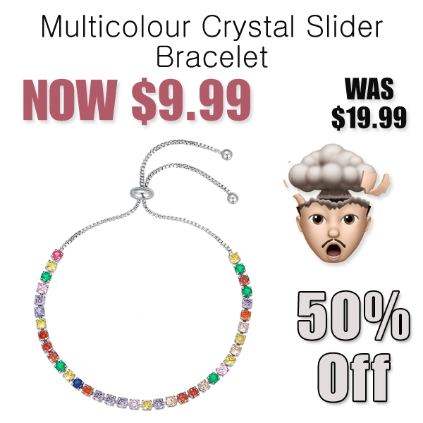 Multicolour Crystal Slider Bracelet Only $9.99 Shipped on Amazon (Regularly $19.99)