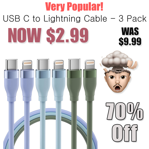 USB C to Lightning Cable - 3 Pack Only $2.99 Shipped on Amazon (Regularly $9.99)