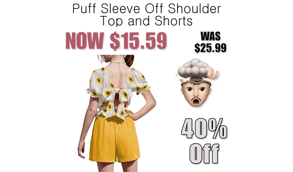 Puff Sleeve Off Shoulder Top and Shorts Only $15.59 Shipped on Amazon (Regularly $25.99)