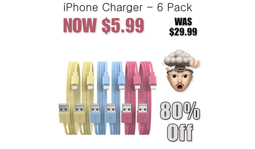 iPhone Charger - 6 Pack Just $5.99 on Amazon (Reg. $29.99)