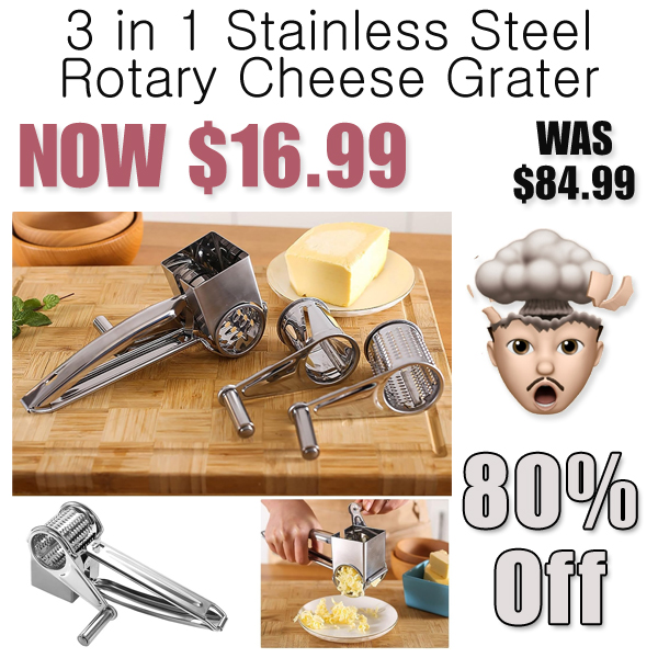 3 in 1 Stainless Steel Rotary Cheese Grater Only $16.99 Shipped on Amazon (Regularly $84.99)