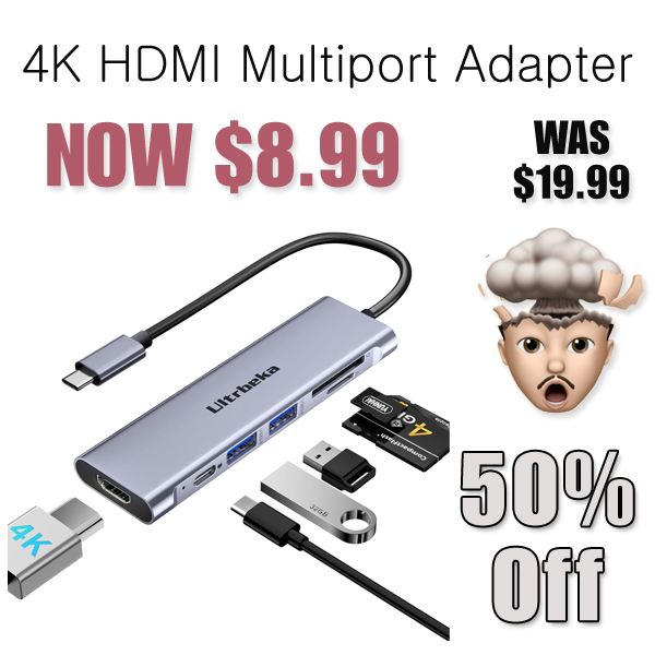 4K HDMI Multiport Adapter Only $8.99 Shipped on Amazon (Regularly $19.99)
