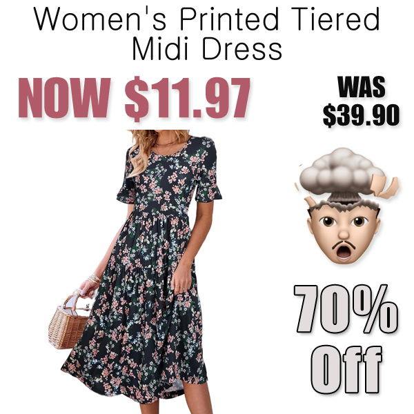 Women's Printed Tiered Midi Dress Only $11.97 Shipped on Amazon (Regularly $39.90)