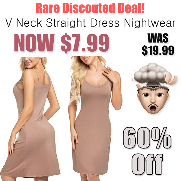 V Neck Straight Dress Nightwear Only $7.99 Shipped on Amazon (Regularly $19.99)