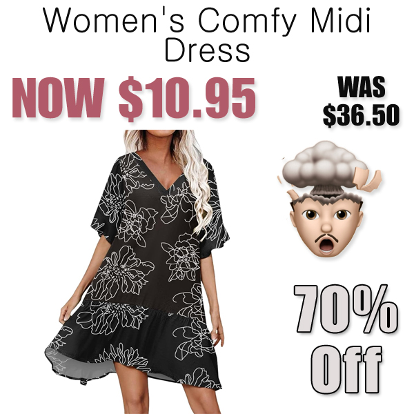 Women's Comfy Midi Dress Only $10.95 Shipped on Amazon (Regularly $36.50)