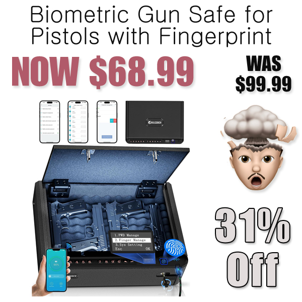 Biometric Gun Safe for Pistols with Fingerprint Only $68.99 Shipped on Amazon (Regularly $99.99)