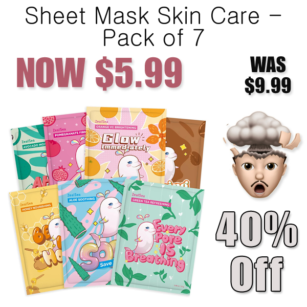 Sheet Mask Skin Care - Pack of 7 Only $5.99 Shipped on Amazon (Regularly $9.99)