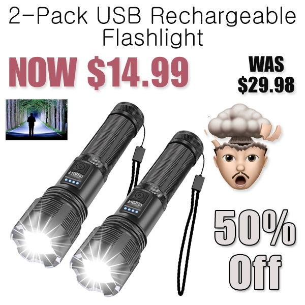 2-Pack USB Rechargeable Flashlight Only $14.99 Shipped on Amazon (Regularly $29.98)