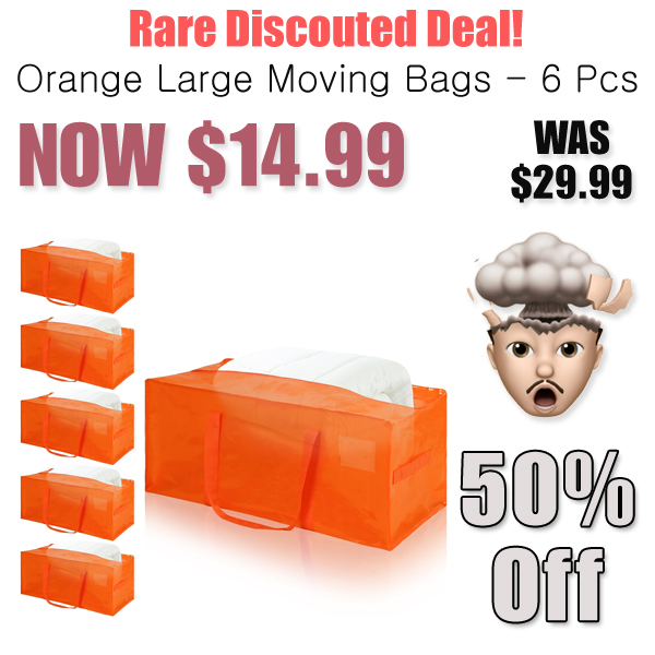 Orange Large Moving Bags - 6 Pcs Only $14.99 Shipped on Amazon (Regularly $29.99)