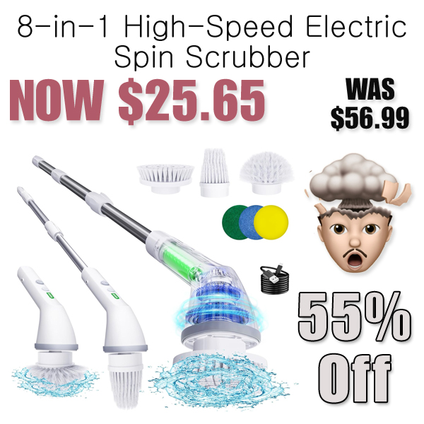8-in-1 High-Speed Electric Spin Scrubber Only $25.65 Shipped on Amazon (Regularly $56.99)