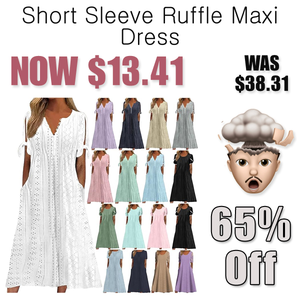Short Sleeve Ruffle Maxi Dress Only $13.41 Shipped on Amazon (Regularly $38.31)