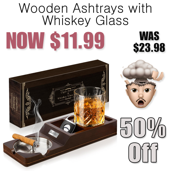 Wooden Ashtrays with Whiskey Glass Only $11.99 Shipped on Amazon (Regularly $23.98)