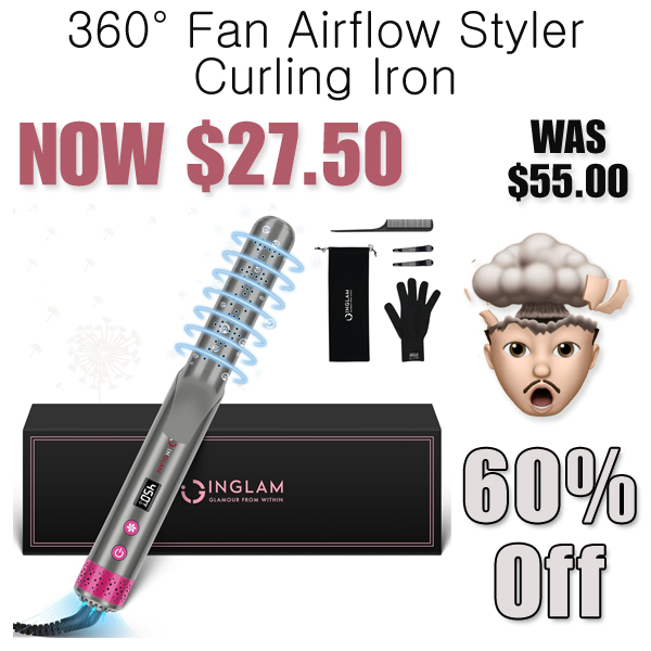 360° Fan Airflow Styler Curling Iron Only $27.50 Shipped on Amazon (Regularly $55)