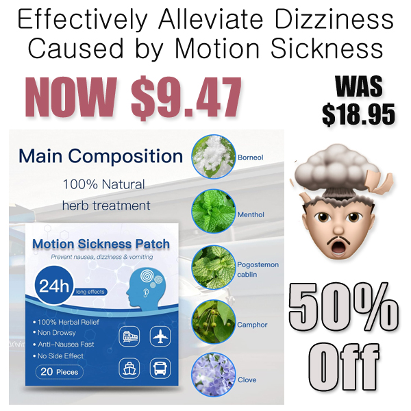 Effectively Alleviate Dizziness Caused by Motion Sickness Only $9.47 Shipped on Amazon (Regularly $18.95)